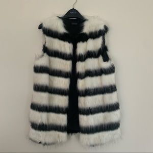 Topshop Black and White Striped Vest